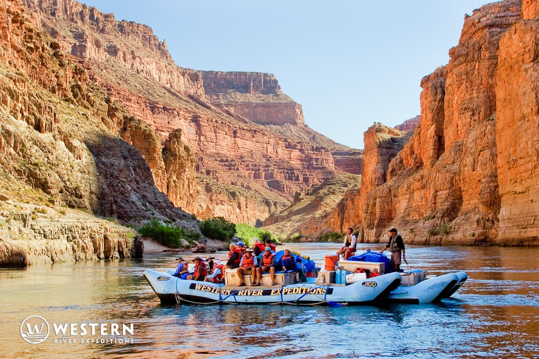 Floating with the river in Grand Canyon