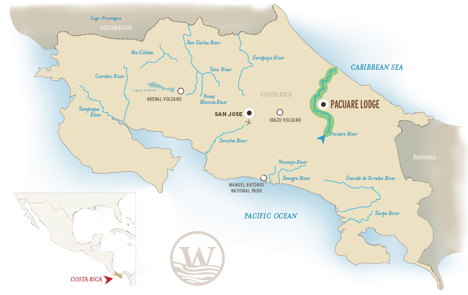 Costa Rica River Map